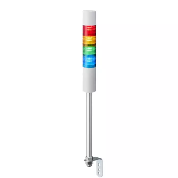 Patlite LR5 Series Red/Green/Amber/Blue Buzzer Signal Tower 4 Lights 24 V DC Pole Mount, LR5-402LEBW-RYGB