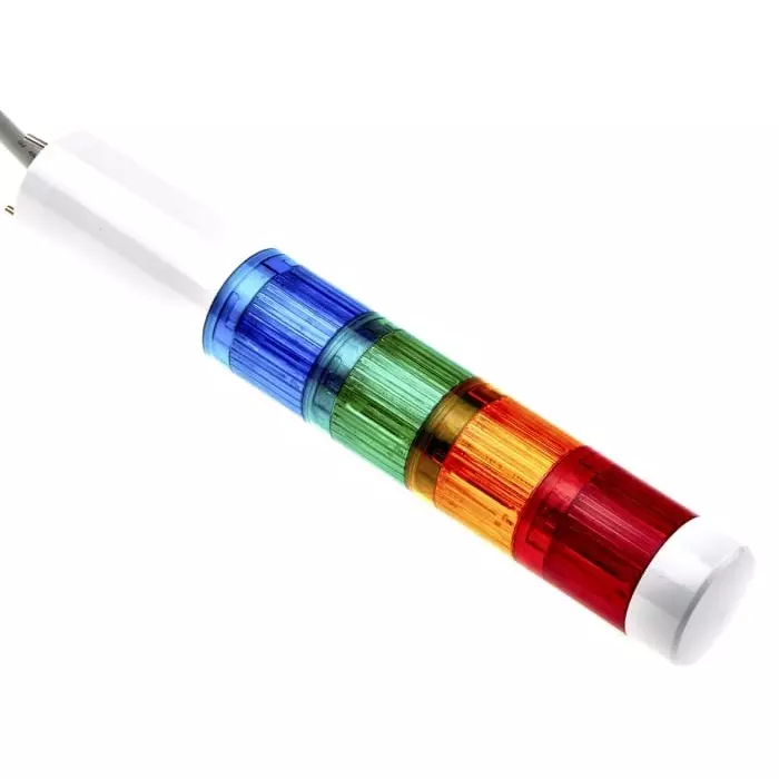 Patlite LR4 Series Coloured Signal Tower 4 Lights 24 V DC Direct Mount, LR4-402WJNW-RYGB