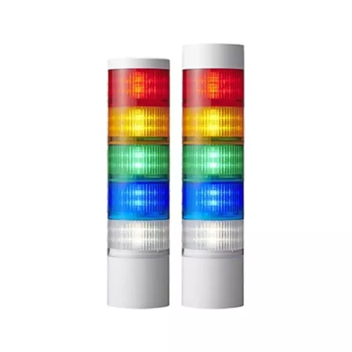 Patlite LR10 Series Amber Blue Green Red White Buzzer Signal Tower 24 V Upright, LR10-102WJBW-G