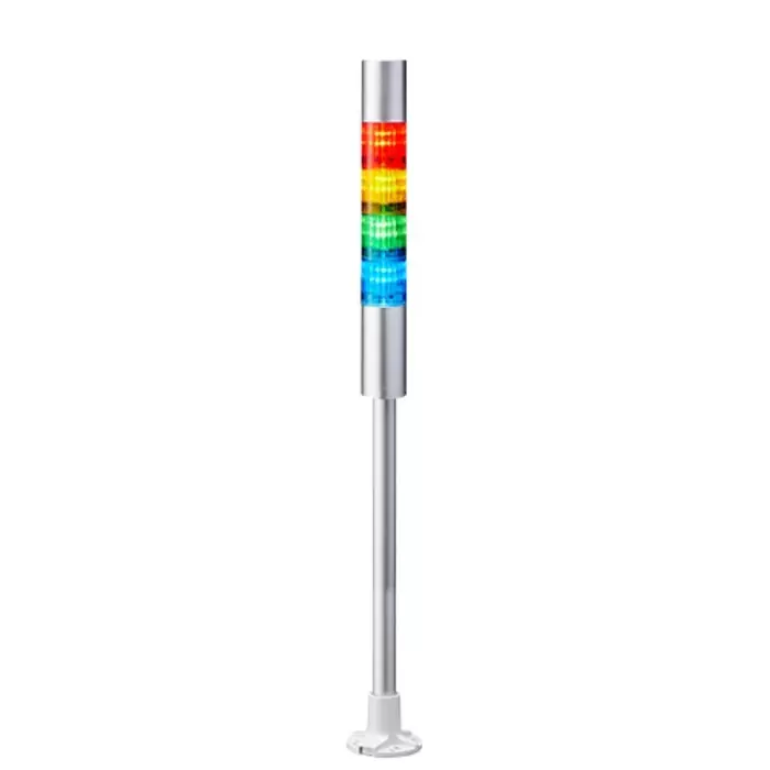 Patlite LR4 Series Coloured Buzzer Signal Tower 4 Lights 24 V DC Pole Mount, LR4-402PJBU-RYGB