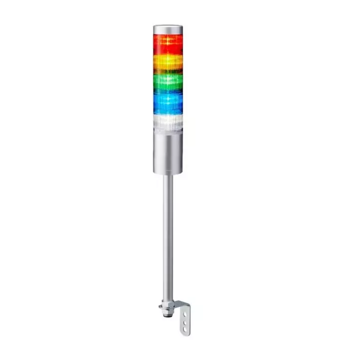 Patlite LR6 Series Coloured Signal Tower 5 Lights 24 V DC Pole Mount, LR6-502LJNU-RYGBC