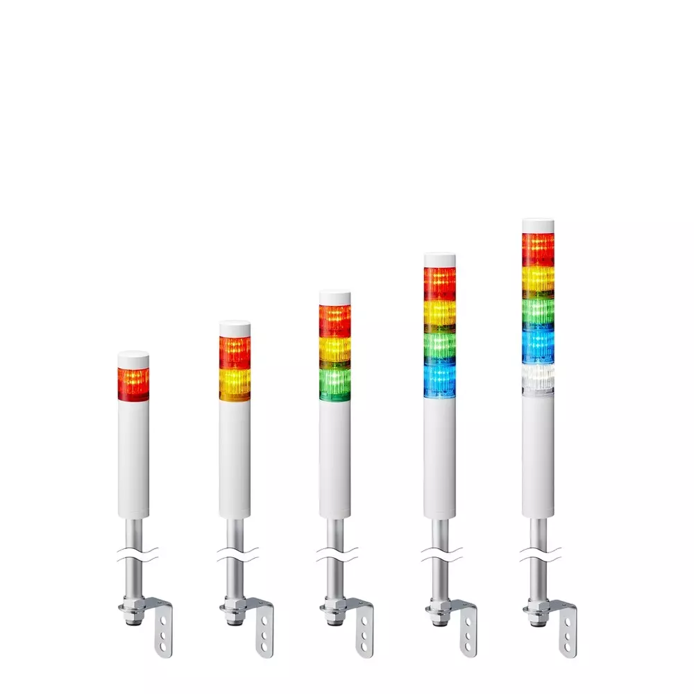 PATLITE LED Stacked Signal Light AC 100-240 V Rated Voltage, LR4-2M2WJBW-BY