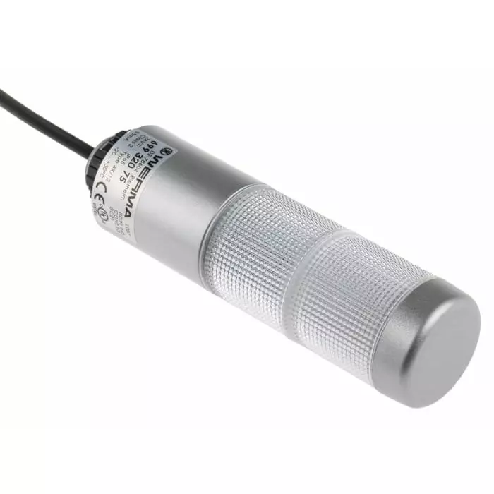 Werma Signal Tower Kompakt 37 Series Clear Green/Red (LED Colour) Buzzer 2 Lights 24 V AC/DC Base Mount Tube, 699.320.75