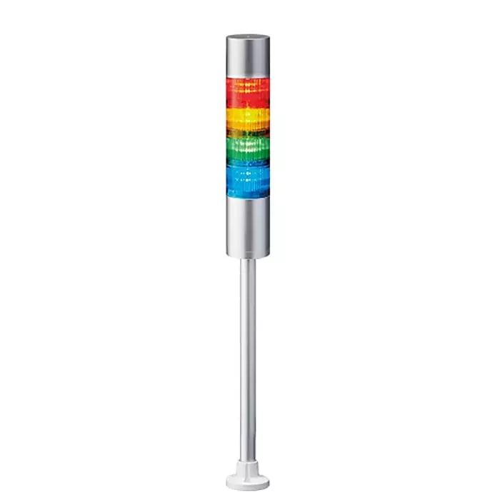 Patlite LR6 Series Coloured Buzzer Signal Tower 4 Lights 24 V DC Pole Mount, LR6-402PJBU-RYGB
