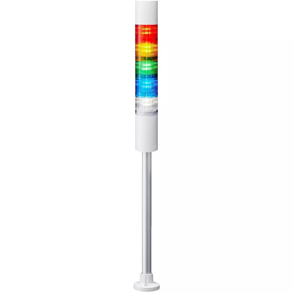 PATLITE Stacked Signal Light Signal Tower DC 24 V Rated Voltage Φ50 mm Outer Dia, LR5-502PJBW-RYGBC
