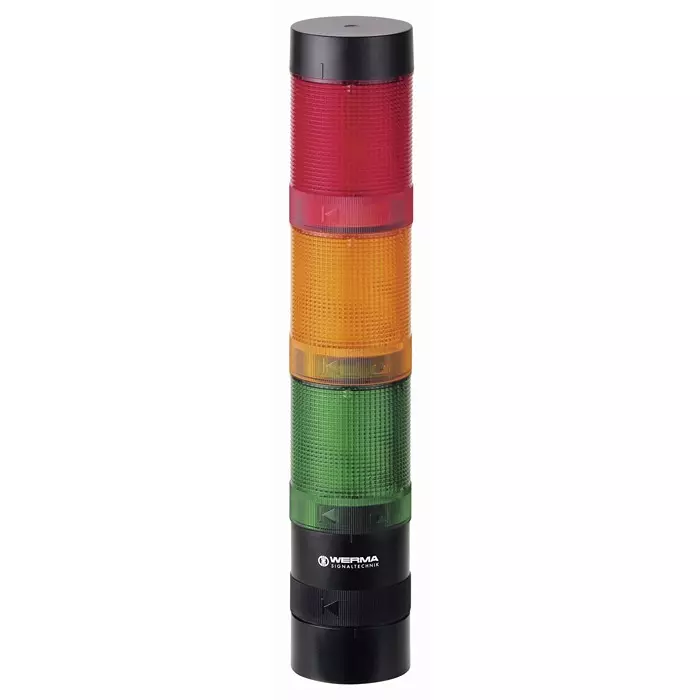 Werma Signal Tower KombiSIGN 40 Series Red/Green/Yellow 3 Lights 24 V Base Mount Wall Mount, 639.300.01