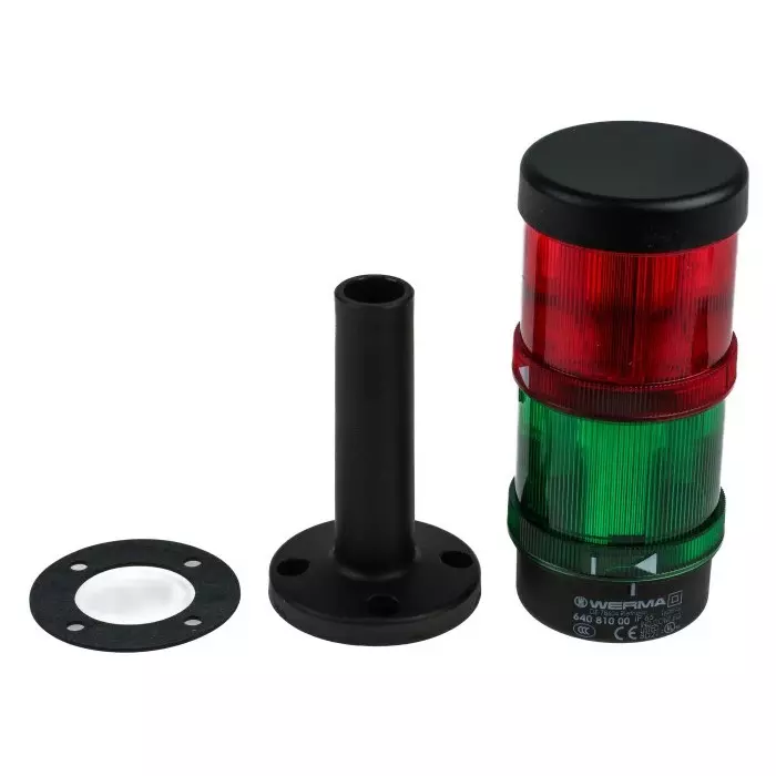 Werma Signal Tower KombiSIGN 71 Series Red/Green 2 Lights 24 V Tube-mounted, 649.240.06