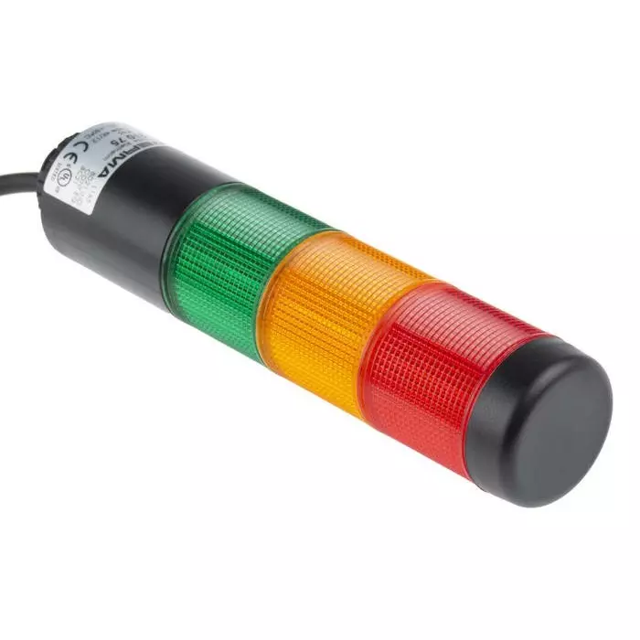 Werma Signal Tower Kompakt Series Red/Green/Yellow 3 Lights 24 V Base Mount, 698.210.75