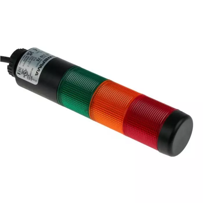 Werma Signal Tower Kompakt 37 Series Red/Green/Yellow Buzzer 3 Lights 24 V Base Mount Tube, 699.110.75