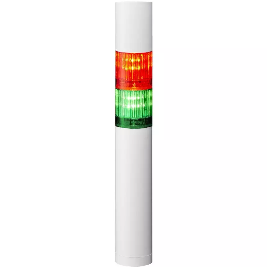 PATLITE Stacked Signal Light Signal Tower AC 100-240 V Rated Voltage Φ40 mm Outer Dia, LR4-2M2WJBW-RG