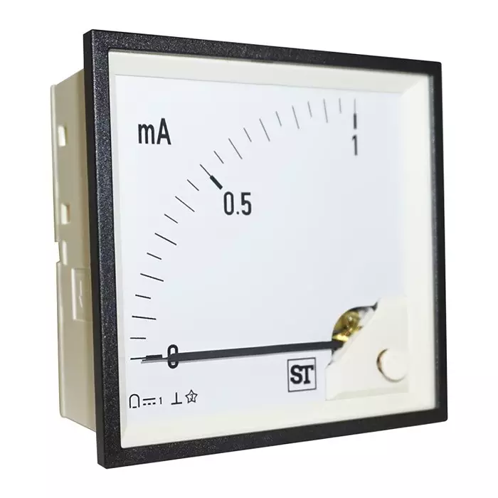 Sifam Tinsley Sigma Analogue Panel Ammeter 5mA DC, 92 mm x 92 mm Moving Coil, PQ94-I16L2N1CAW0ST