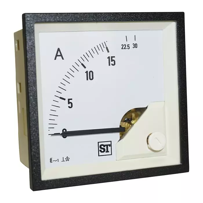 Sifam Tinsley Sigma Analogue Panel Ammeter 15A AC, 68 mm x 68 mm Moving Iron, EQ74-I1422N1CAW0ST