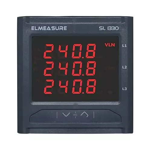 ELMEASURE Three Phase AC/DC Ammeter Class 1.0 3 Row Display 0 - 5 A Measuring Range, SL1330S10000