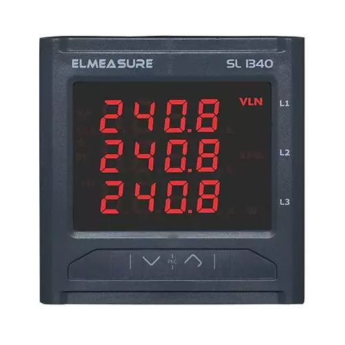 ELMEASURE Three Phase AC/DC Ammeter Class 1.0 3 Row Display 20 - 6000 mA Measuring Range, SL1340S10000