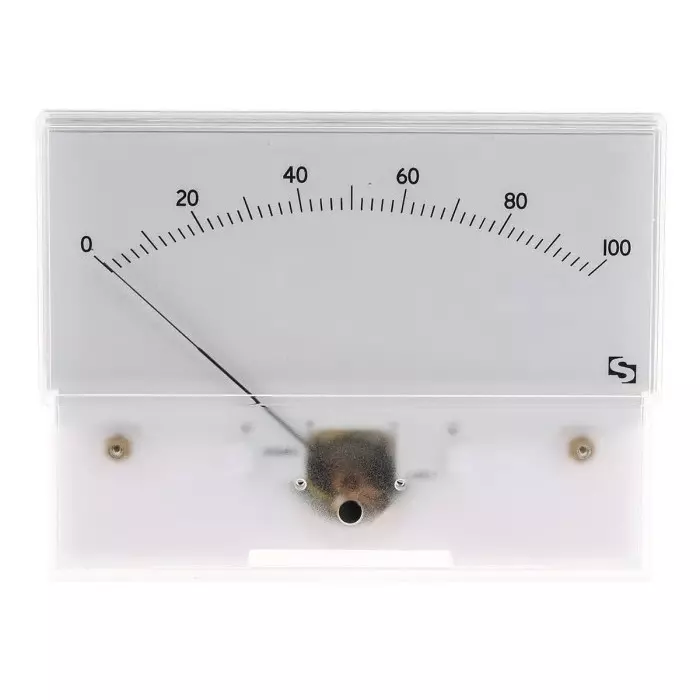 Sifam Tinsley Analogue Panel Ammeter 100 μA DC, 55.5 mm x 121mm, ±1.5 % Moving Coil, IS 11019