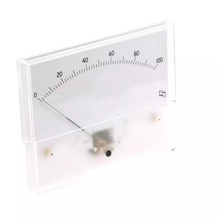Sifam Tinsley Analogue Panel Ammeter 100 μA DC, 55.5 mm x 121mm, ±1.5 % Moving Coil, IS 11019