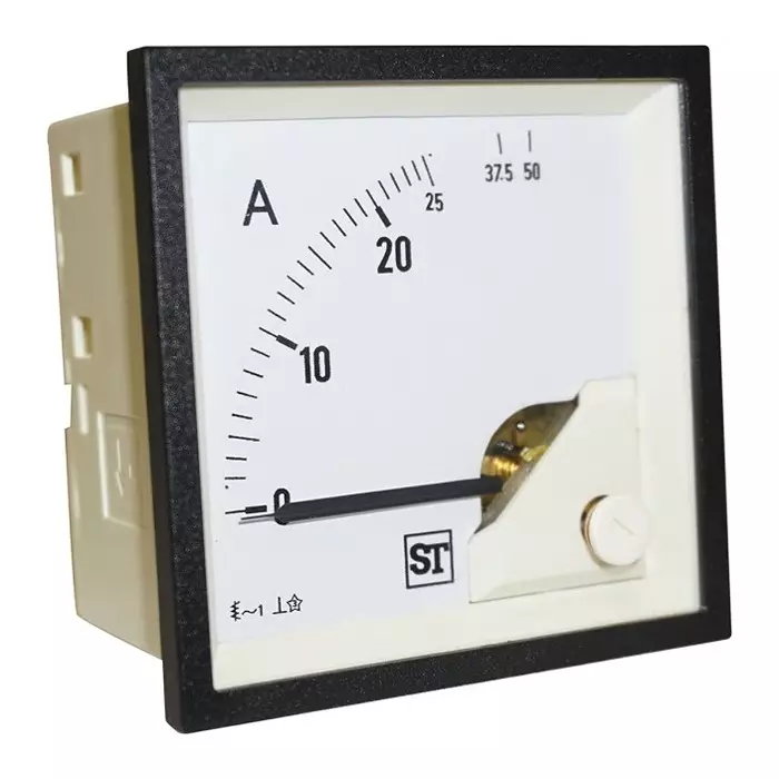 Sifam Tinsley Sigma Analogue Panel Ammeter 25A AC, 68 mm x 68 mm Moving Iron, EQ74-I1622N1CAW0ST