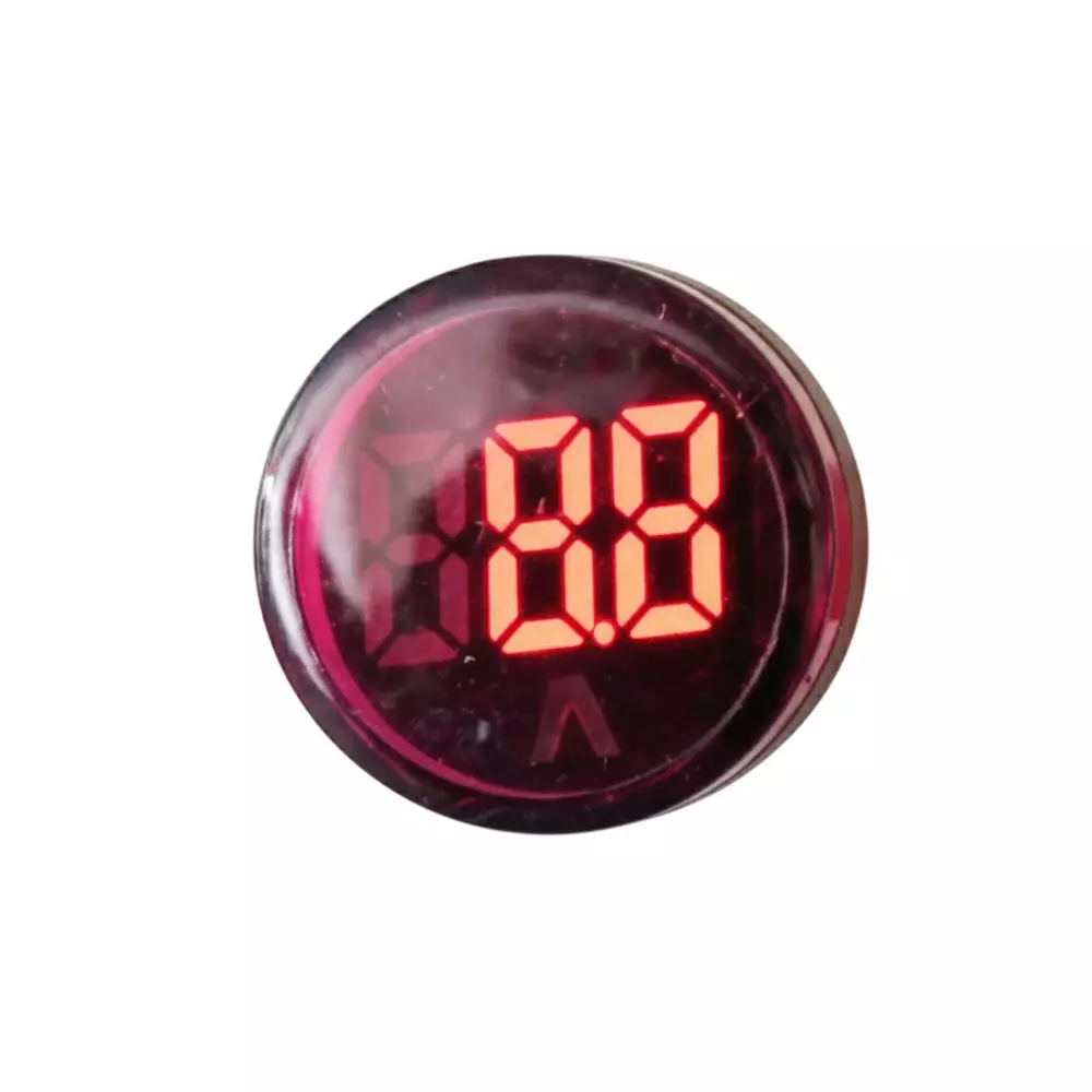 G-SENS Amp Meter 22.5 mm Plastic Round Red, AD101-22VM