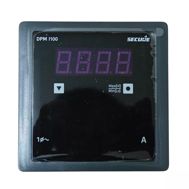Secure DPM Series AC Ammeter 1 Phase 1 Line 4 Digit LED Display 96x96 mm, 50 mA to 6 A Range and 0.5 Accuracy Class, DPM I100