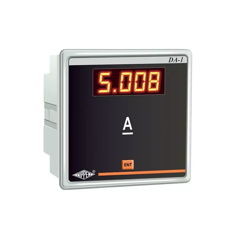 Nippen Digital Ammeter DC with 4 Digit LED Display, 5-5000 A/75 mV Display Range and 72X72 mm Size, DA-1-DC (72)