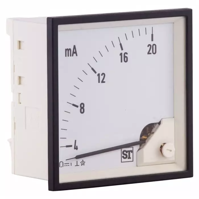 Sifam Tinsley Sigma Analogue Panel Ammeter 20mA DC, 48 mm x 48 mm Moving Coil, PQ44-I42S2N1CAW0ST