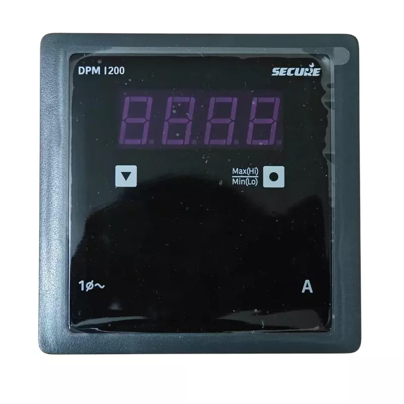 Secure DPM Series DC Ammeter 1 Phase 1 Line 4 Digit LED Display 96x96 mm, 50 mA to 6 A Range and 0.2 Accuracy Class, DPM I200