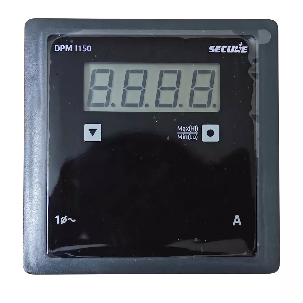 Secure DPM Series AC Ammeter 1 Phase 1 Line 4 Digit LCD Display 72x72 mm, 50 mA to 6 A Range and 0.5 Accuracy Class, DPM I150
