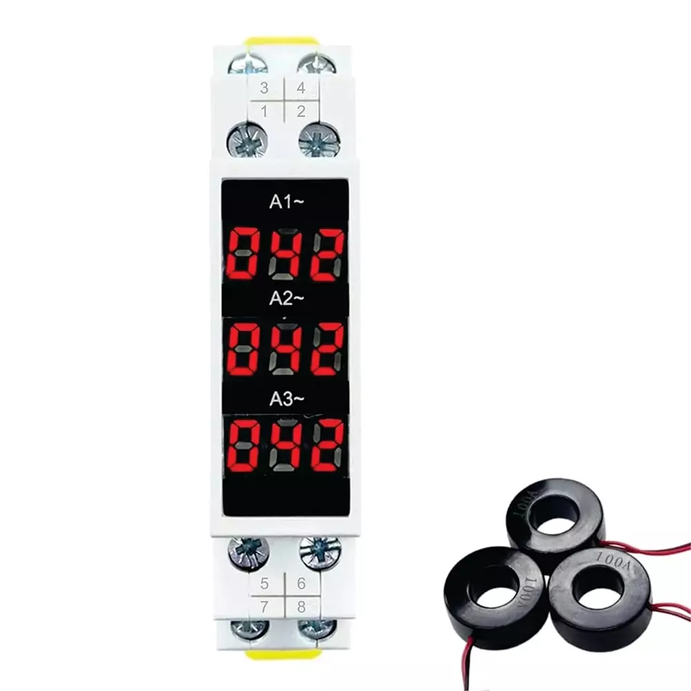 yokins-ammeter-with-mount-three-phase-din-rail-3-digit-3-line-led-display-range-0-100-amp-ac-yd-3a3