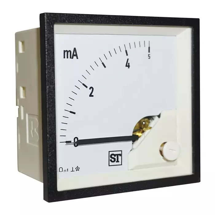 Sifam Tinsley Sigma Analogue Panel Ammeter 10mA DC, 68 mm x 68 mm Moving Coil, PQ74-I18L2N1CAW0ST