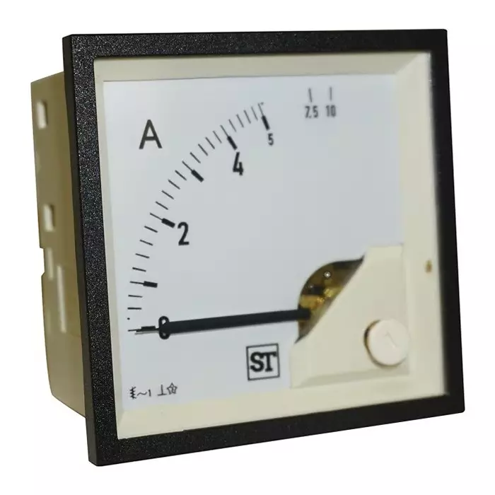 Sifam Tinsley Sigma Analogue Panel Ammeter 5A AC, 68 mm x 68 mm Moving Iron, EQ74-I1122N1CAW0ST