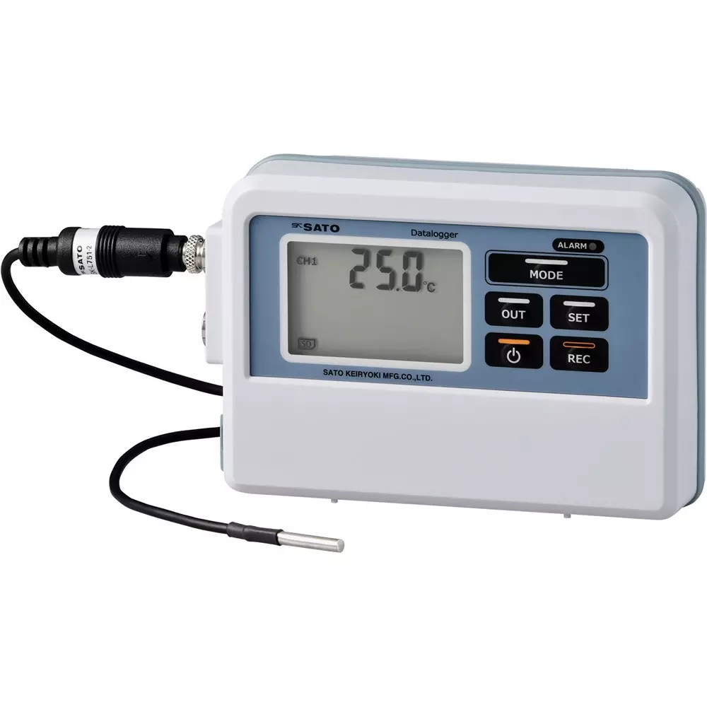 Sato Keiryoki Temperature Data Logger Sensor -40.0 to 80.0 ℃ Temperature Measurement Range, SK-L751 (with SK-L751-2)