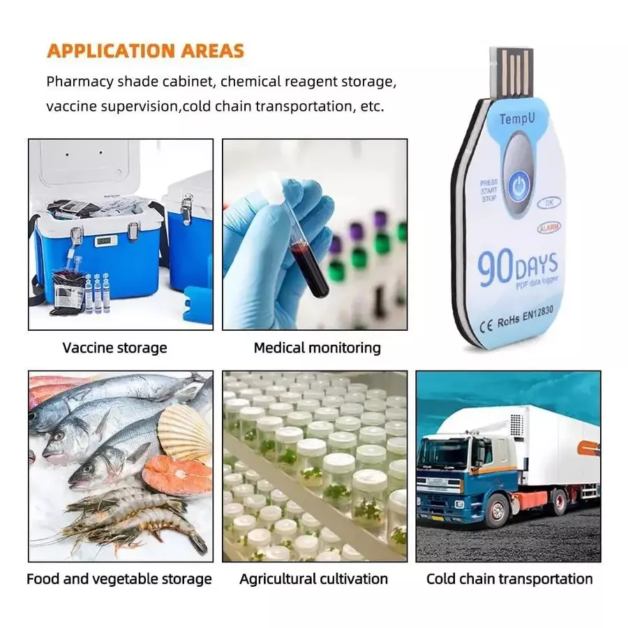 MxRady 90-Day USB PDF Disposable Data Logger 3 W