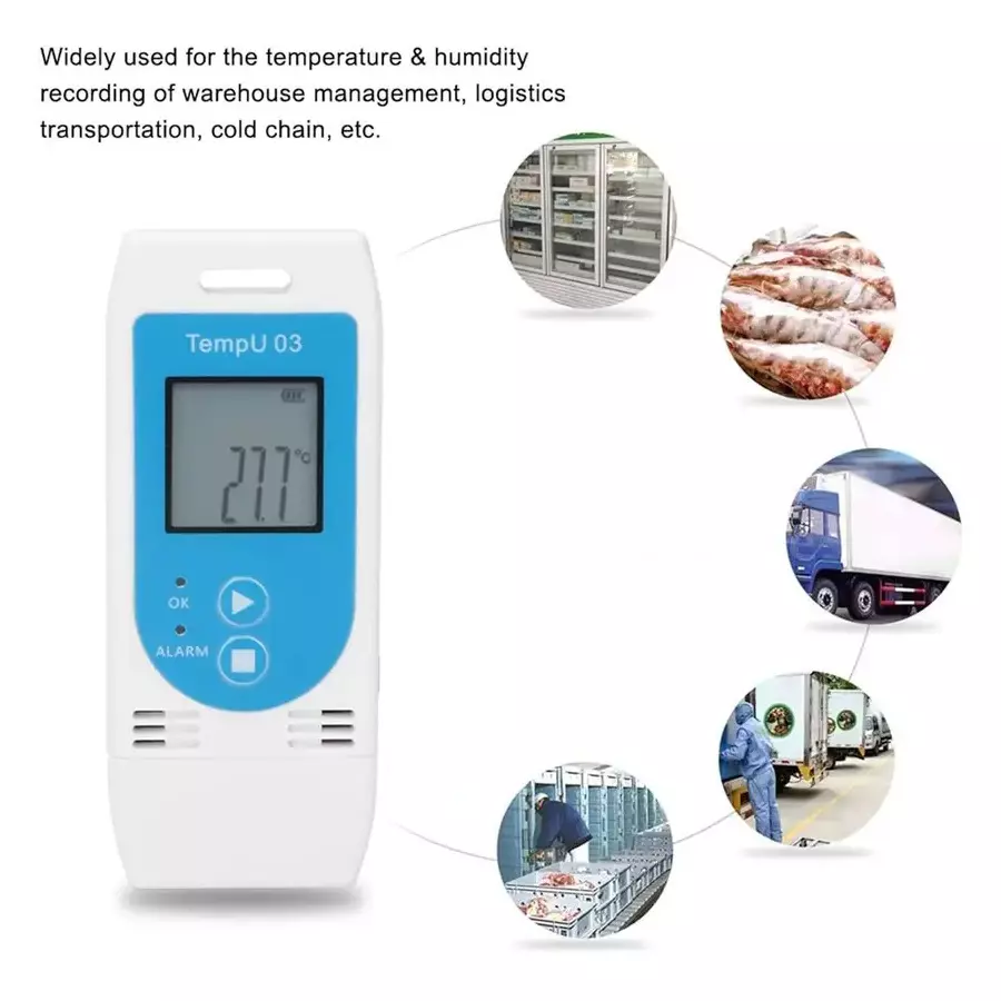 MxRady Temperature & Humidity Data Logger PDF Recorder Wide Range 5 W for Cold Chain Temperature & Humidity Sensor