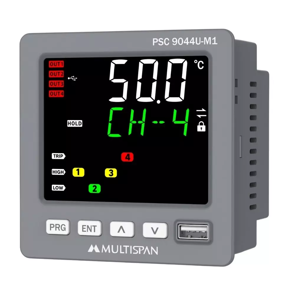 Multispan 4 Channel Scanner with USB Data Logger, 4 Relay Output and 100 to 270 V AC/DC, 50/60 Hz, Approx 6 VA Power Supply, PSC-9044U-M1