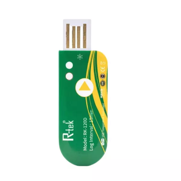 R-Tek Single-Use Temperature Data Logger Plug-and-Play USB Measurement Range -30°C to +70°C, RK-120D