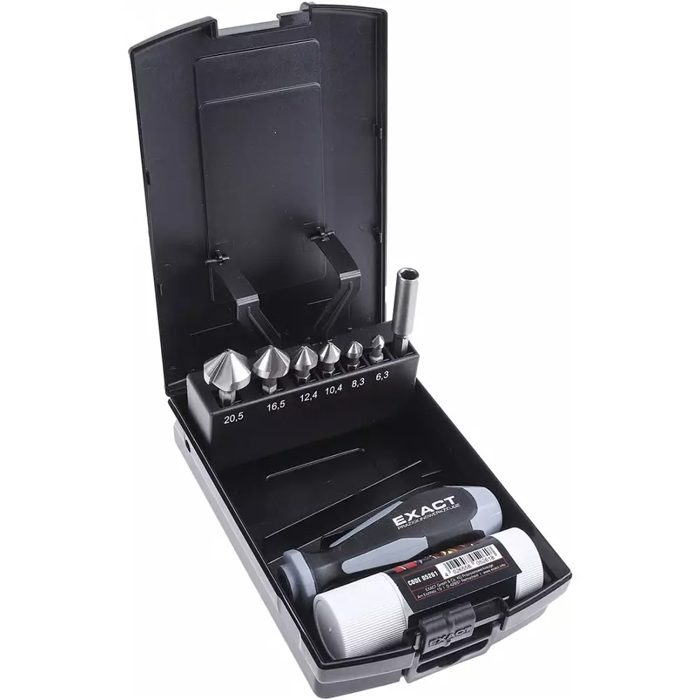 EXACT HSS Countersink Drill Bit Set 20.5 mm Head 3 Flute(s) 90° 9 Piece(s), 5649