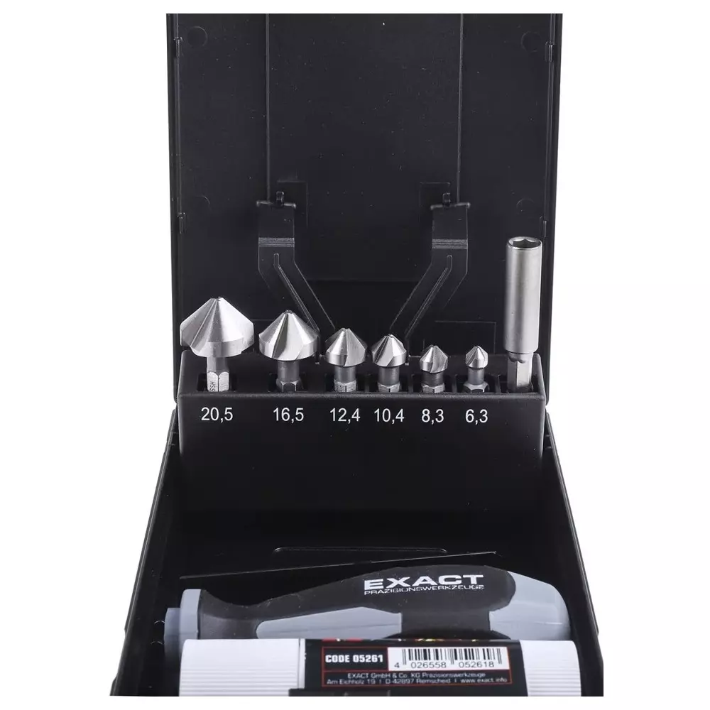 EXACT HSS Countersink Drill Bit Set 20.5 mm Head 3 Flute(s) 90° 9 Piece(s), 5649