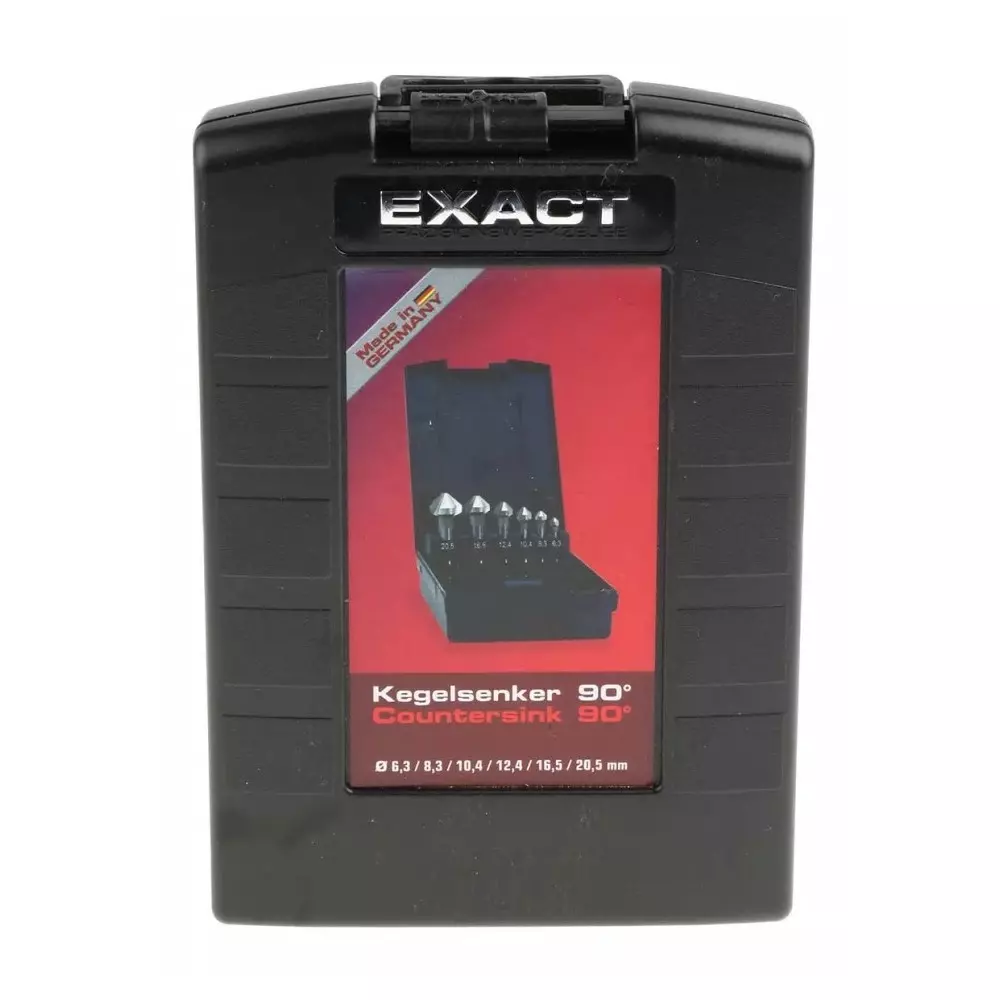 EXACT HSS-E Countersink Drill Bit Set 6.3 mm 8.3 mm 10.4 mm 12.4 mm 16.5 mm 20.5 mm Head 3 Flute(s) 90° 6, 5727
