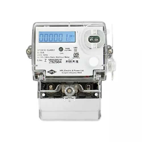 HPL Single Phase Static Energy Meter 10-60 Amp Class 1.0 Accuracy with LCD Display, SPPB1510000002OC00