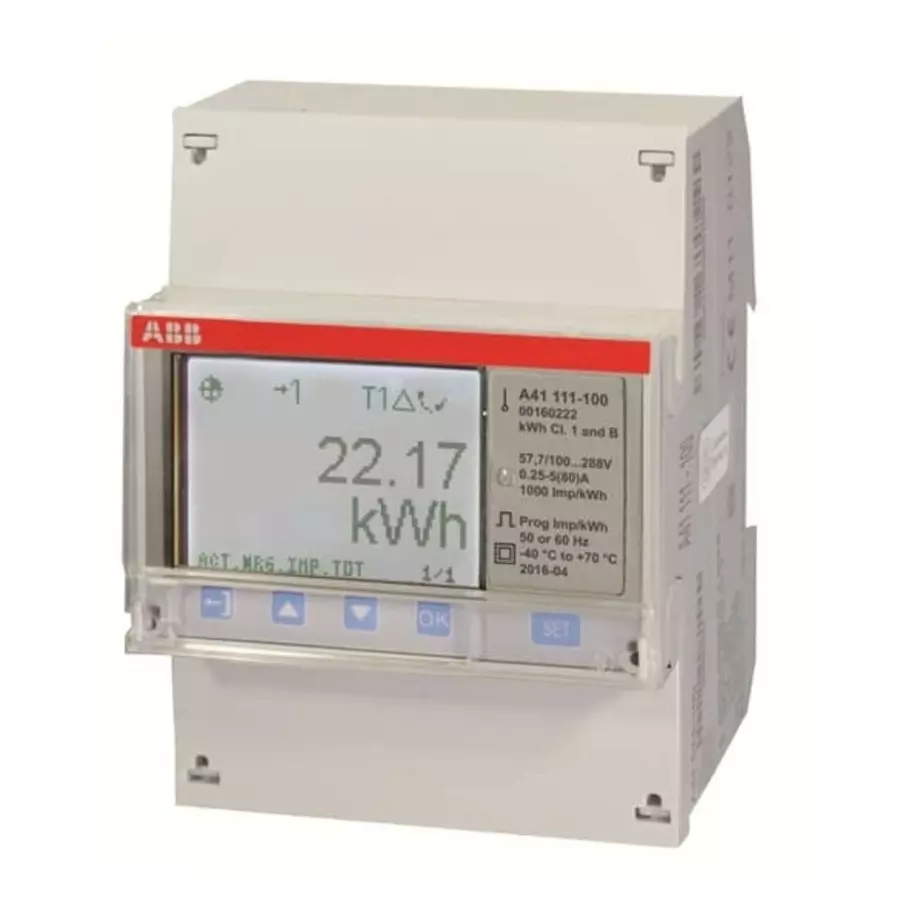 ABB 1 Phase LCD Energy Meter, 2CMA170554R1000