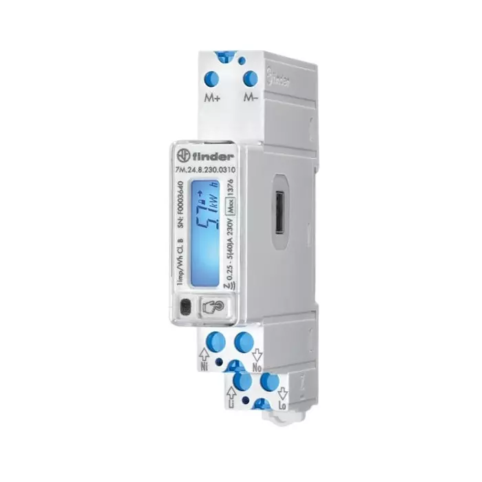 Finder 7M Series LCD Energy Meter 1 Phase, 7M.24.8.230.0310