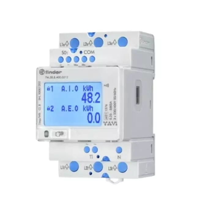 Finder 7M Series LCD Energy Meter 3 Phase, 7M.38.8.400.0312