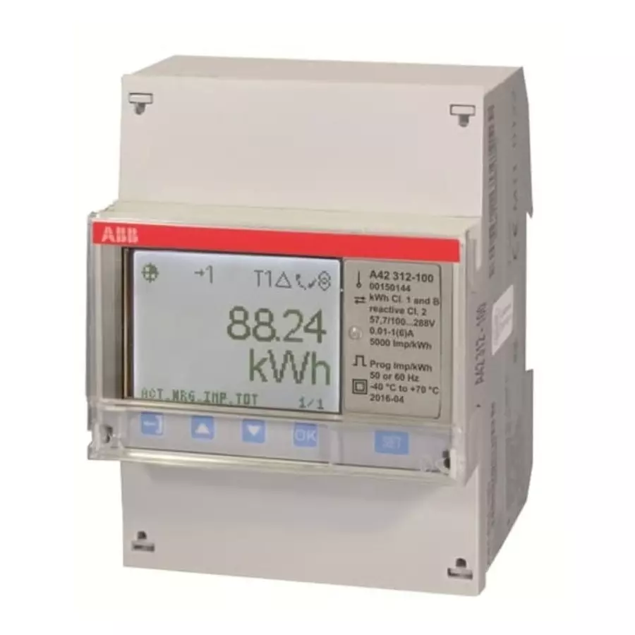 ABB 1 Phase LCD Energy Meter, Type Transformer Connected, 2CMA170518R1000