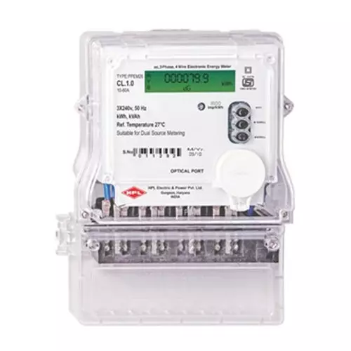HPL Dual Source Three Phase Multi Function Energy Meter 10-60 Amp Class 1.0 Accuracy with LCD Display, TDPB1524131000OCN0