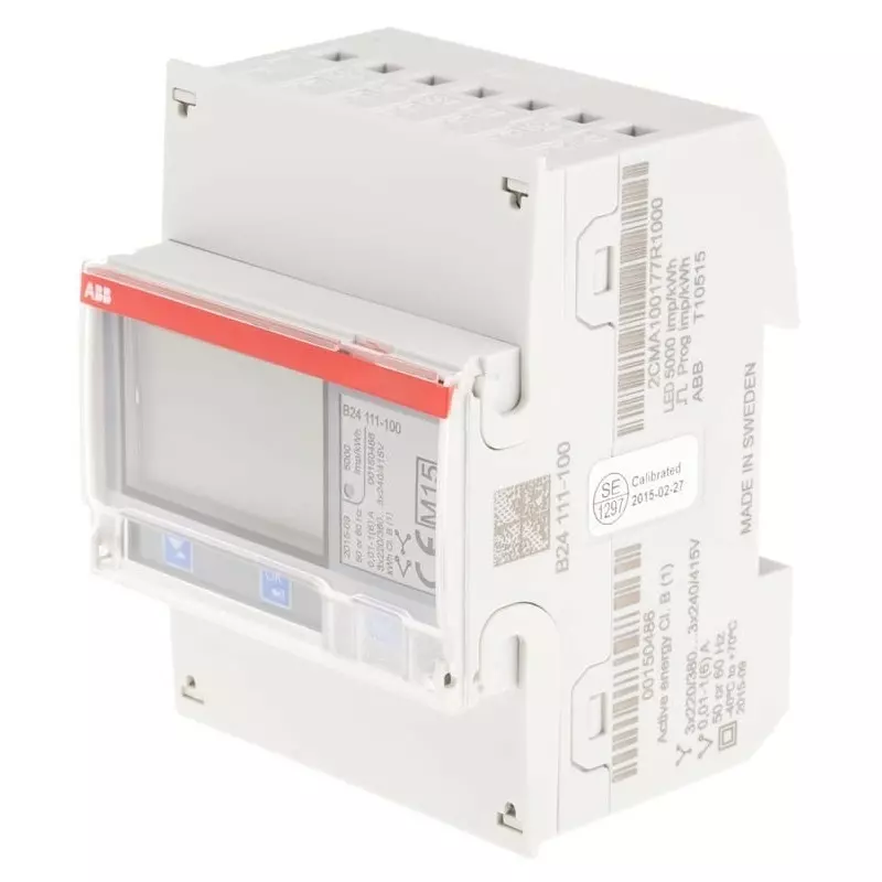 ABB 3 Phase LCD Energy Meter, Type Transformer Connected, 2CMA100177R1000B24 111-100