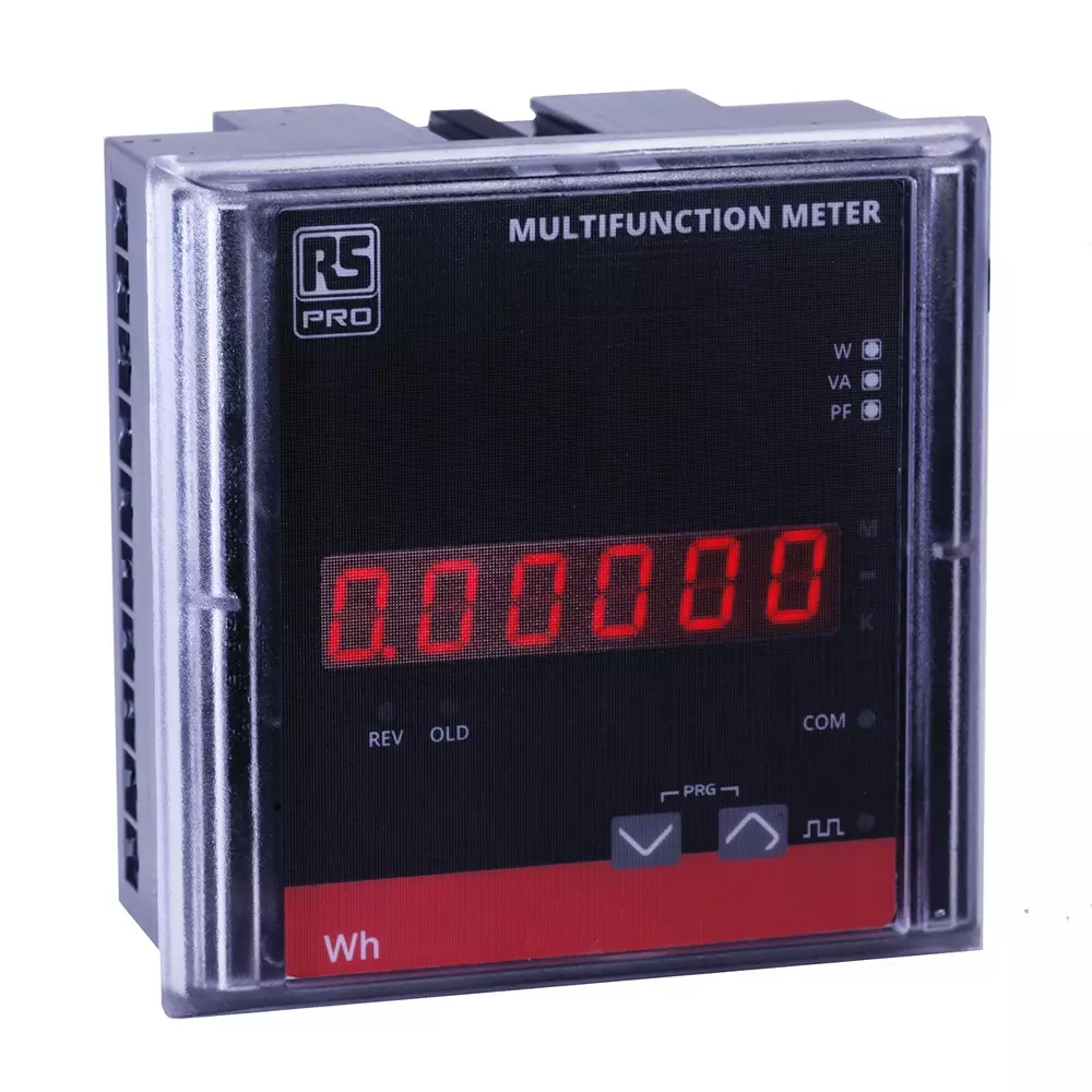 RS PRO Energy Meter LED Class 1 Accuracy 3 Inputs 3 Phase 55 mm, 1797578
