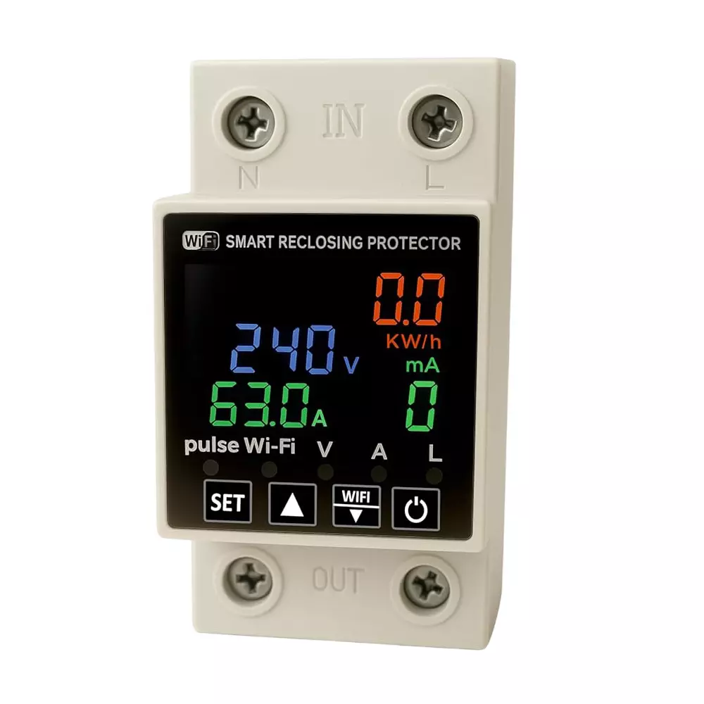 Yokins Smart Energy Meter Single Phase DIN Rail Mounted 63 Amp WiFi Energy Meter, YD-WiVA