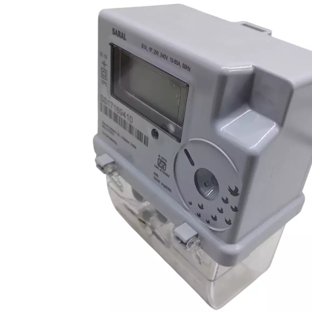 Secure SARAL Energy Meter Three Phase S1A 2 Wire 10-60 A 240 V 50 Hz Class-1.0, Grey