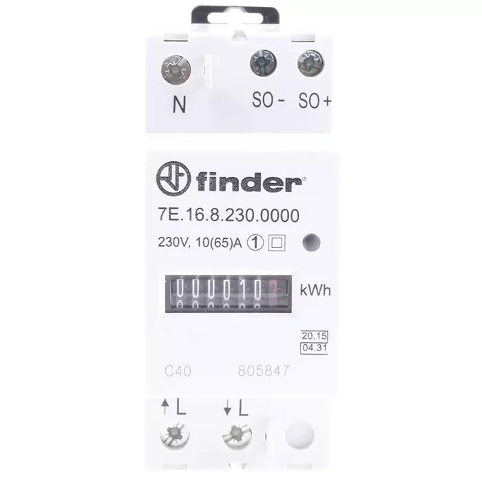 Finder 7E Series Mechanical Energy Meter 1 Phase, 7E.16.8.230.0010