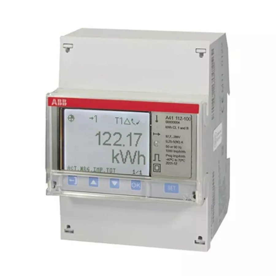 ABB 1 Phase LCD Energy Meter, Type Electromechanical, 2CMA170500R1000A41 112-100